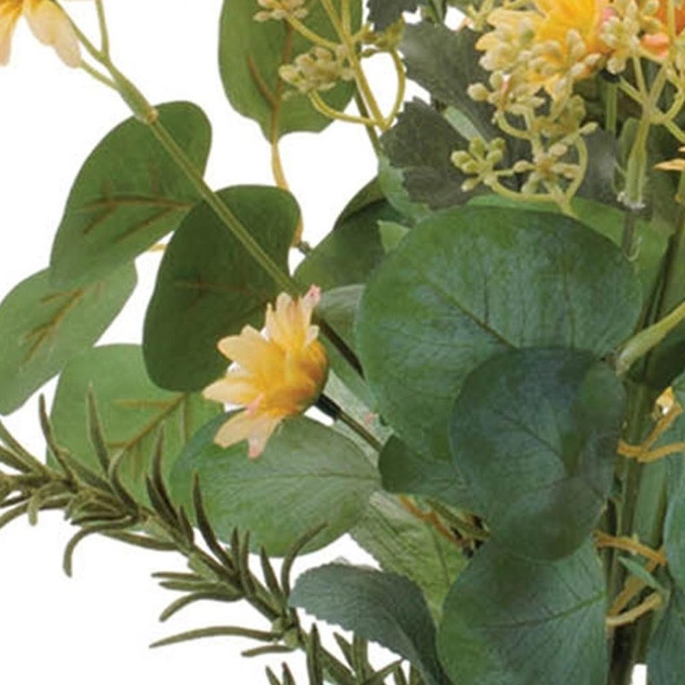 Set of Two 25" White Yellow And Green Artificial Flowering