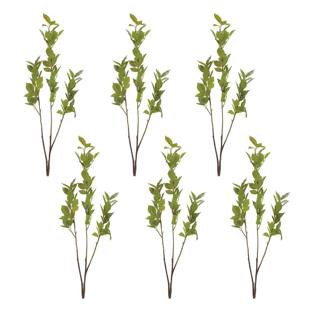 Set of Six 43" Green And Brown Artificial Foliage