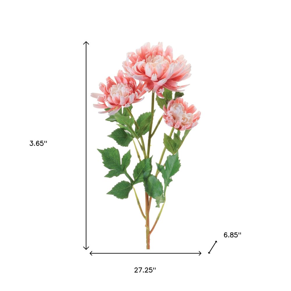 Set of Four 27" Pink White And Green Artificial Flowering