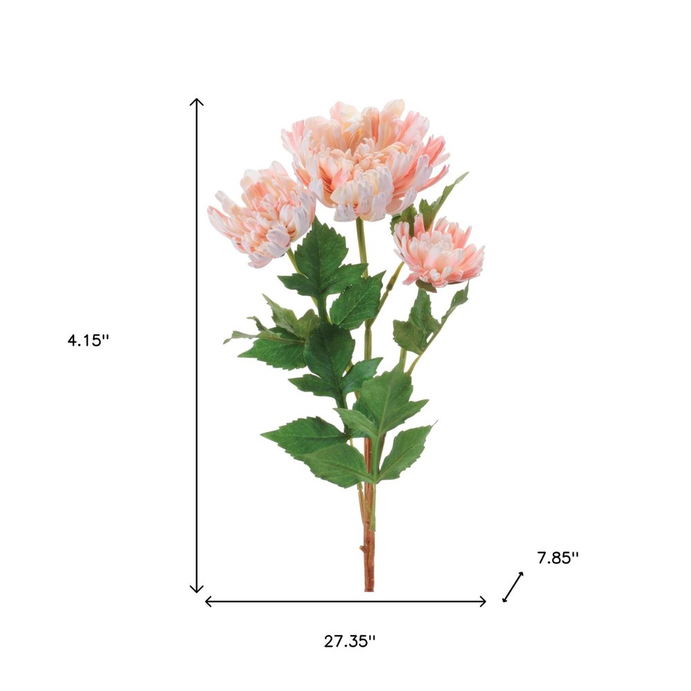 Set of Four 27" Blush White And Green Artificial Flowering