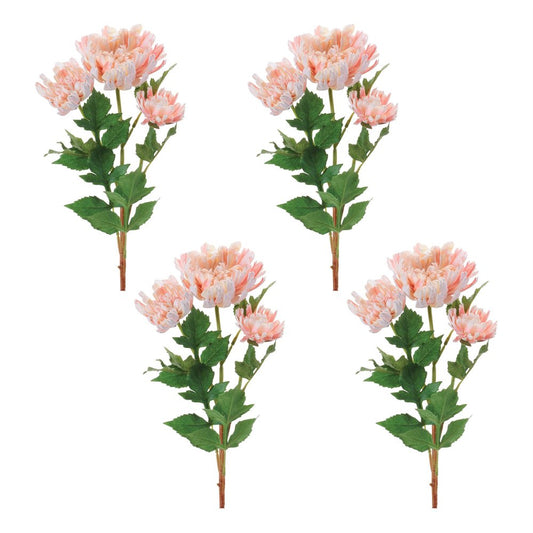 Set of Four 27" Blush White And Green Artificial Flowering