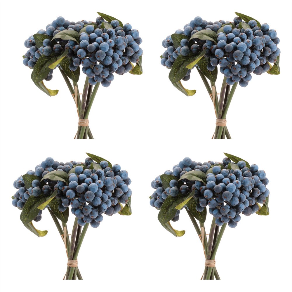 Set of Four 6" Blue And Green Artificial