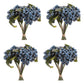 Set of Four 6" Blue And Green Artificial