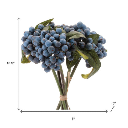 Set of Four 6" Blue And Green Artificial