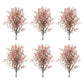 Set of Six 8" Pink And Green Artificial