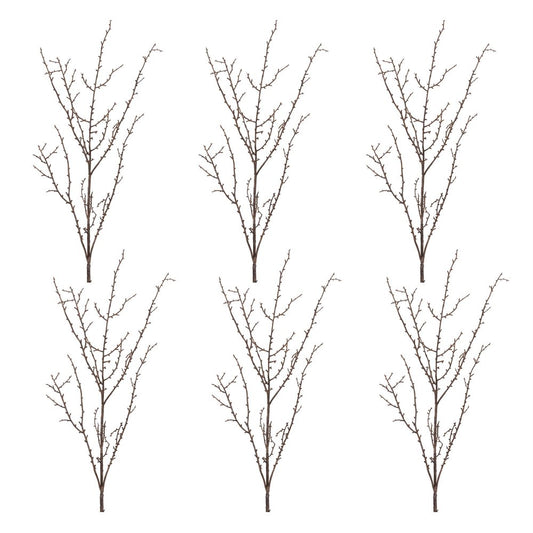 Set of Six 9" Brown And Gray Artificial Birch