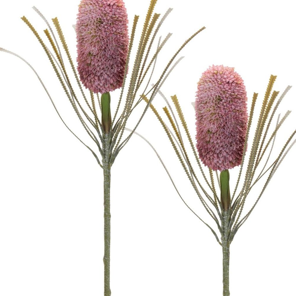 Set of Two 29" Pink White And Green Artificial Flowering