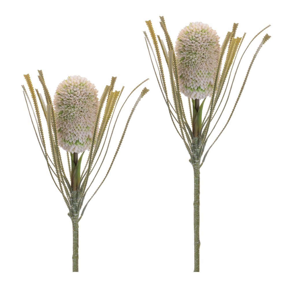 Set of Two 28" Green And White Artificial Flowering