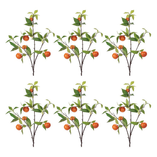 Set of Six 34" Orange Green And Brown Artificial