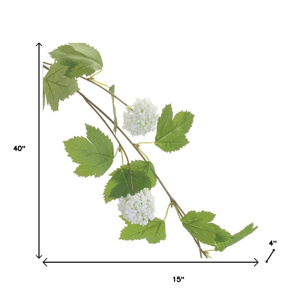 Set of Six 15" White Green And Brown Artificial Flowering