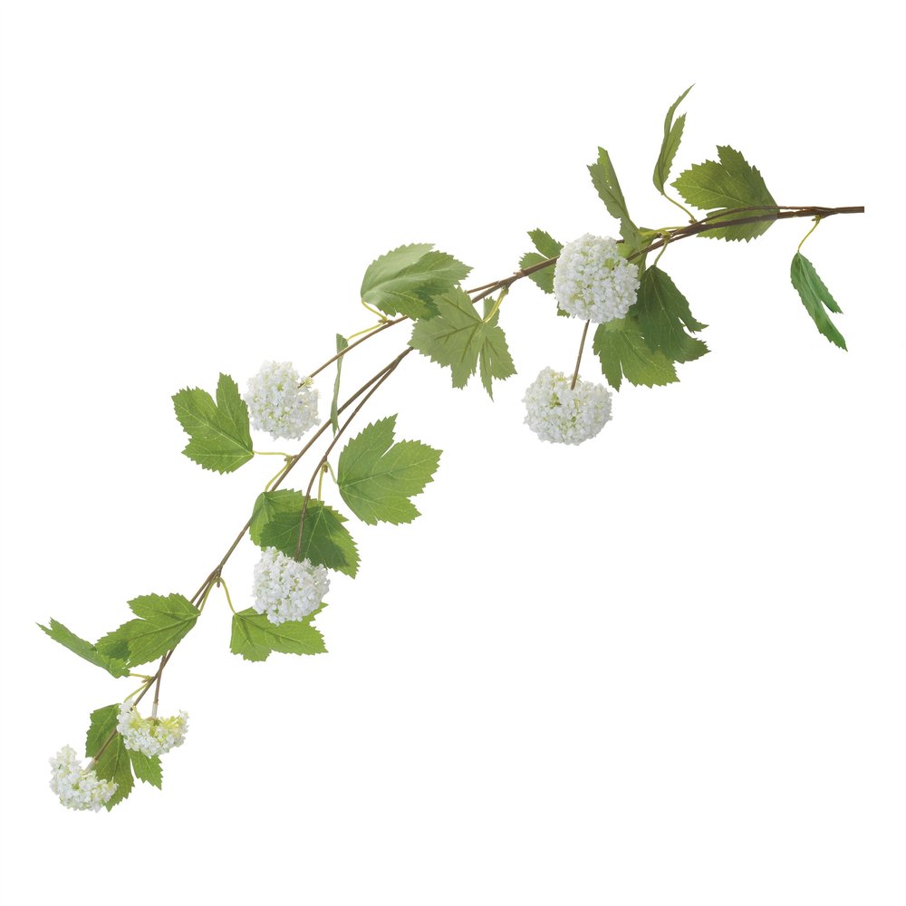 Set of Six 15" White Green And Brown Artificial Flowering