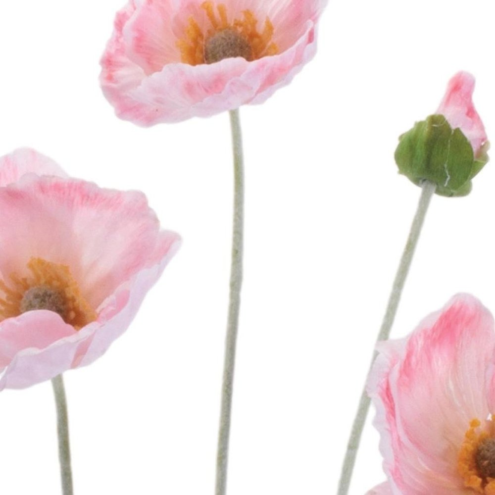 Set of Six 25" Pink And Green Artificial Flowering