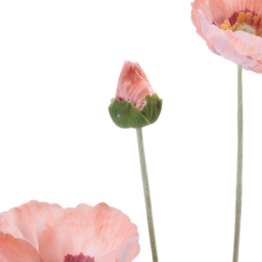 Set of Six 25" Pink And Green Artificial Flowering