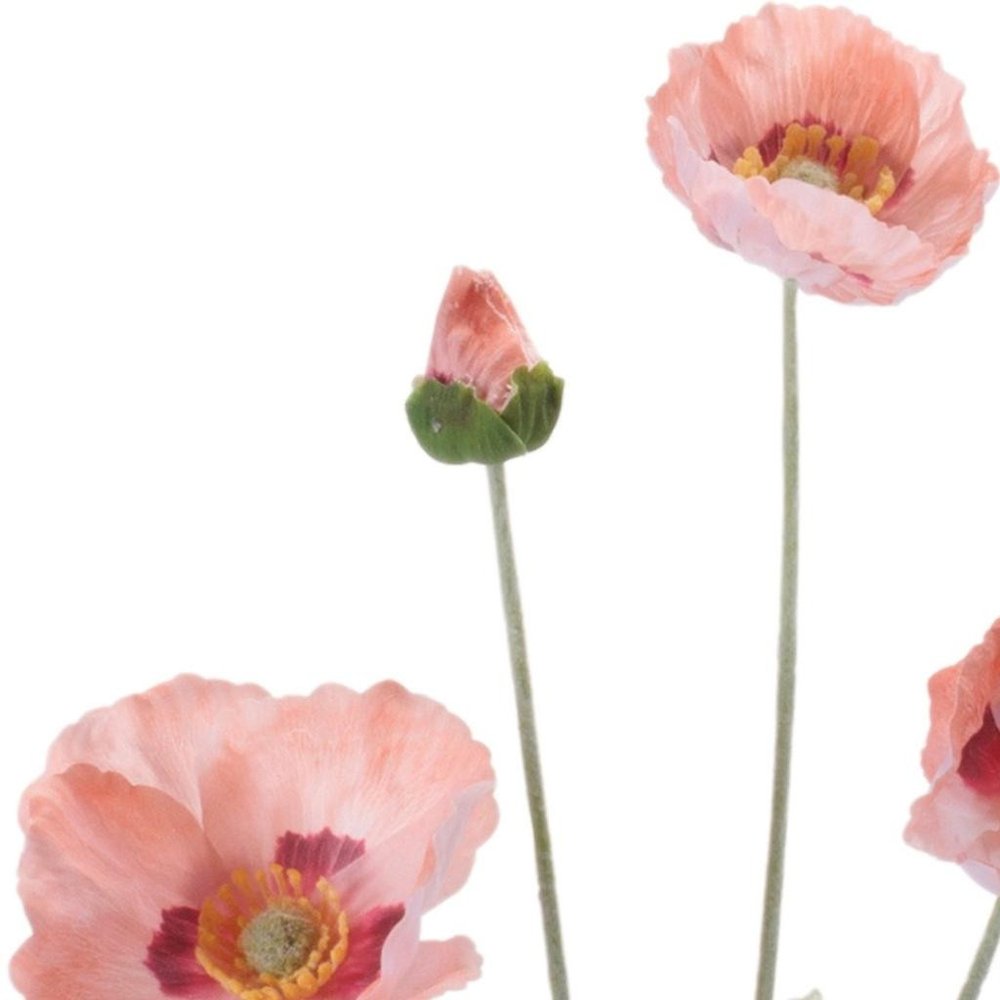 Set of Six 25" Pink And Green Artificial Flowering