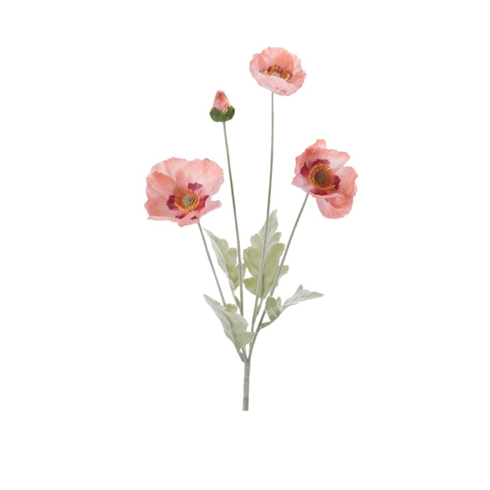 Set of Six 25" Pink And Green Artificial Flowering