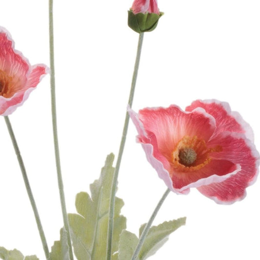 Set of Six 25" Red And Green Artificial Flowering