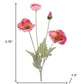 Set of Six 25" Red And Green Artificial Flowering