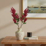 Set of Two 36" Red And Green Artificial Flowering