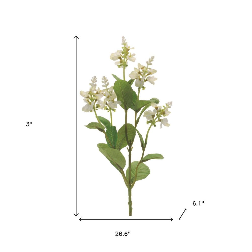 Set of Six 27" White And Green Artificial Flowering