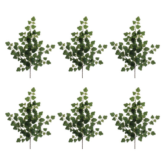 Set of Six 25" Green Artificial Foliage