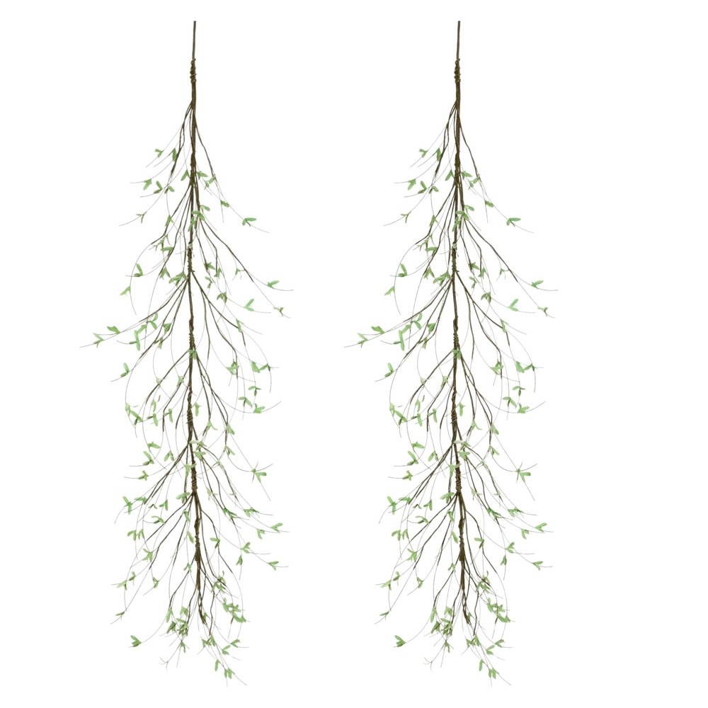 Set of Two 64" Green And Brown Artificial Foliage