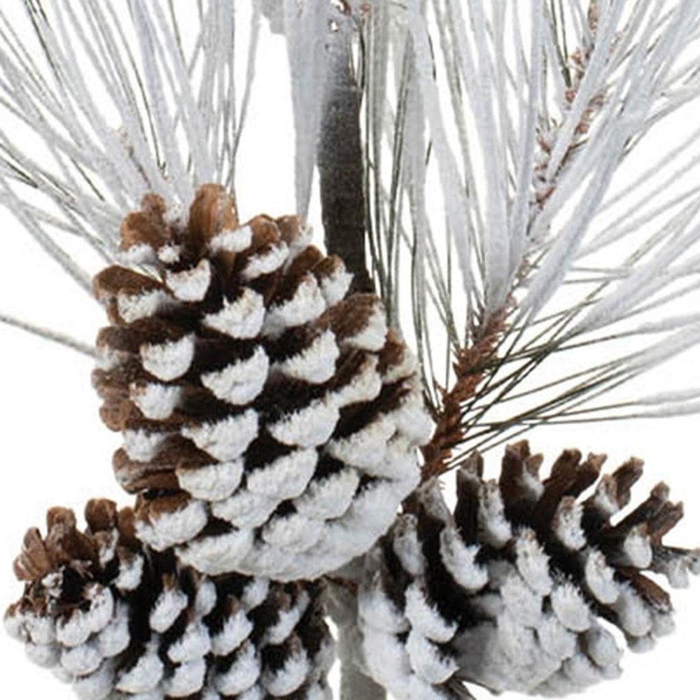 Set of Two 36" White Brown And Green Artificial Pine