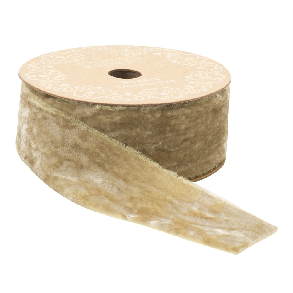 Raw Edge Velvet Ribbon 2" x 10 Yds. Shatterproof Rayon Ribbon