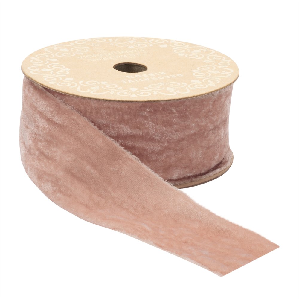 Raw Edge Velvet Ribbon 2" x 10 Yds. Shatterproof Rayon Ribbon