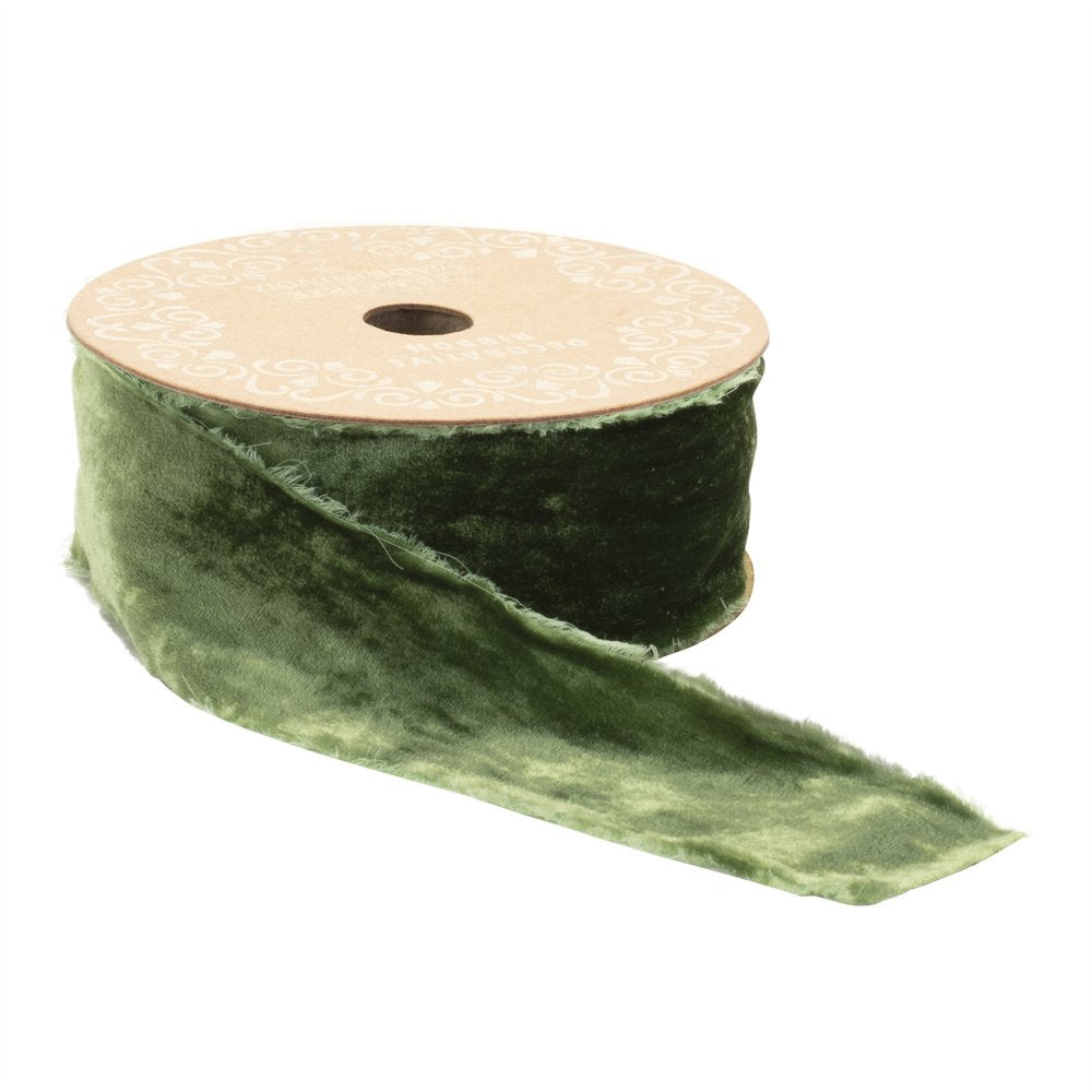 Raw Edge Velvet Ribbon 2" x 10 Yds. Shatterproof Rayon Ribbon