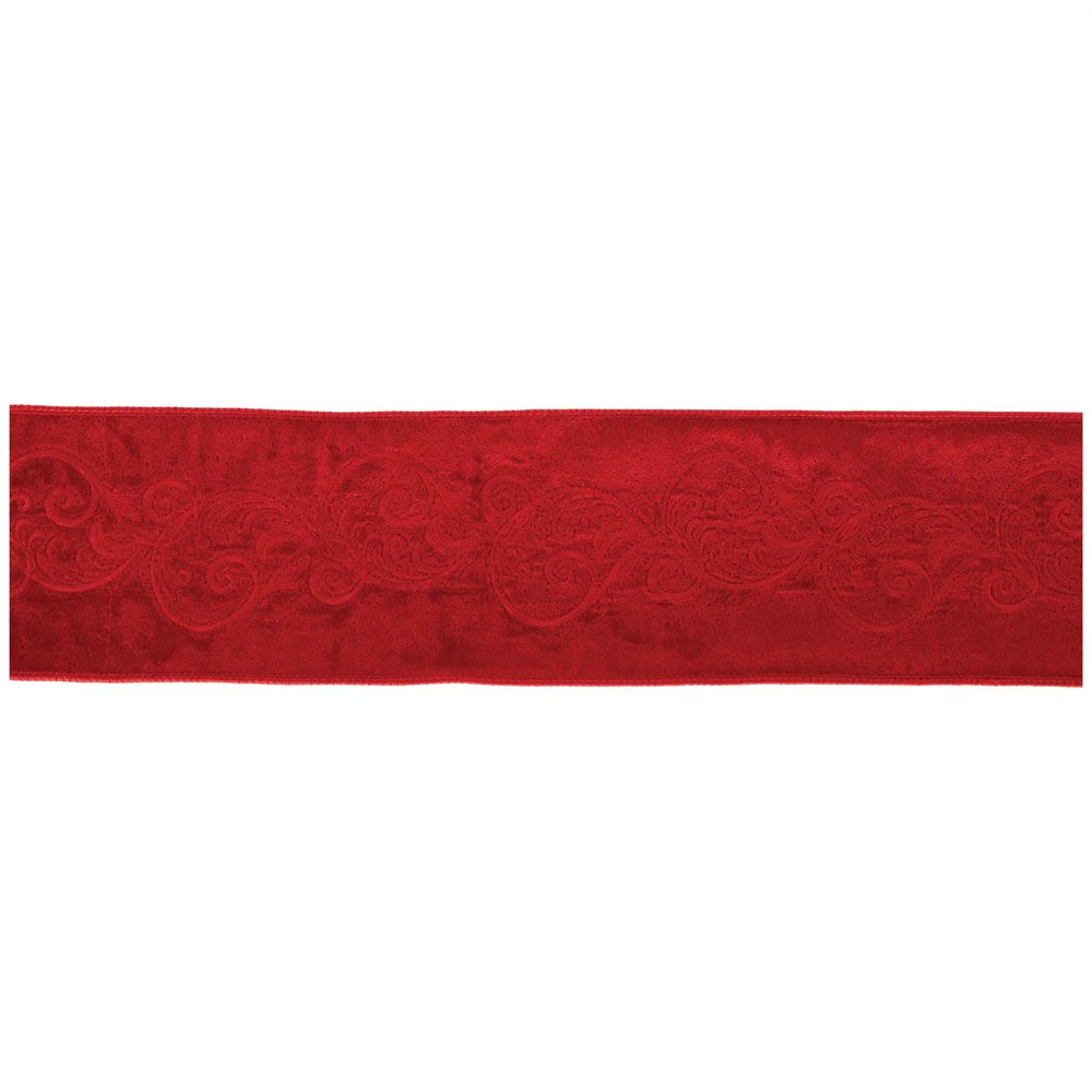 Ornate Embroidered Wired Ribbon 4" x 5 Yds. Shatterproof Ribbon