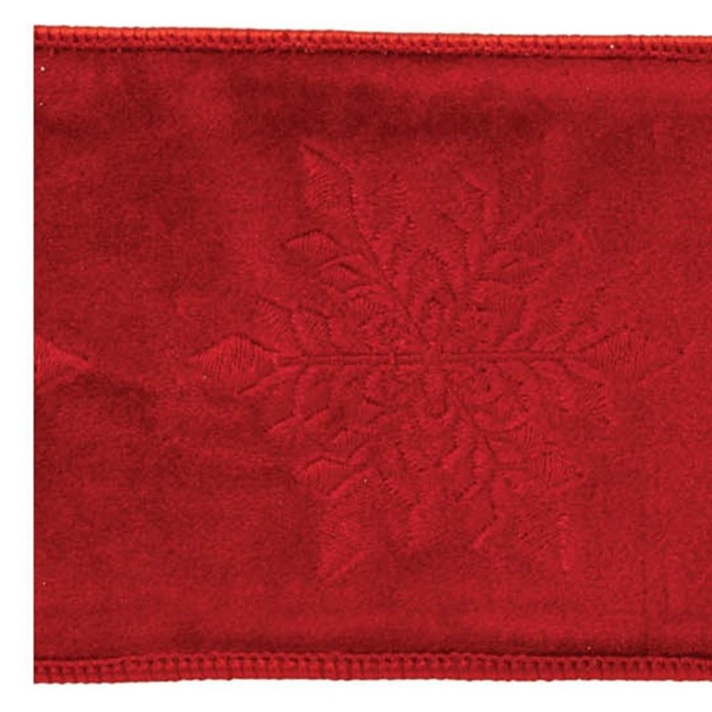 Embroidered Snowflake Wired Ribbon 4" x 5 Yds. Shatterproof Ribbon
