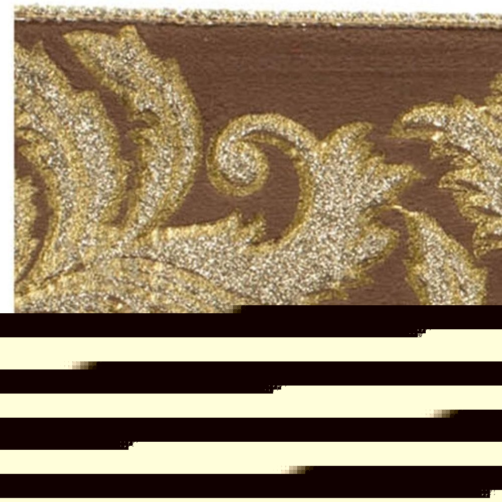 Embroidered Damask Wired Ribbon 4" x 5 Yds. Shatterproof Ribbon