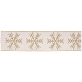 Glittered Snowflake Wired Ribbon 4" x 5 Yds. Shatterproof Ribbon