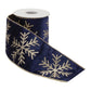 Glittered Snowflake Wired Ribbon 4" x 5 Yds. Shatterproof Ribbon