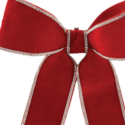 Set of Two Red And Silver Shatterproof Bows