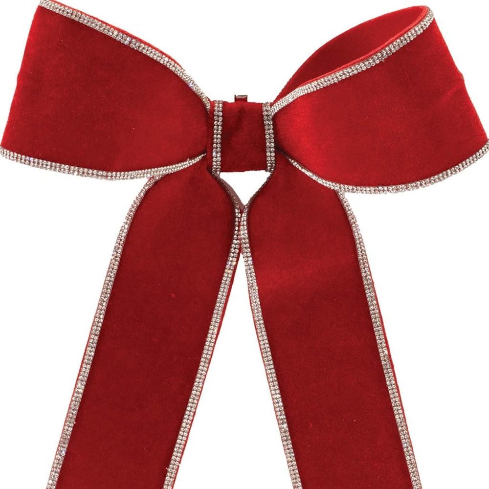Set of Two Red And Silver Shatterproof Bows