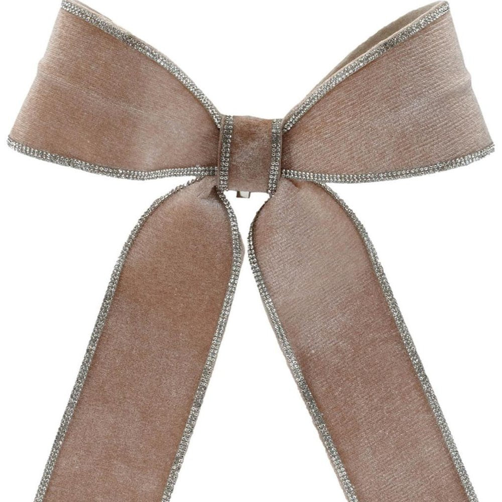 Set of Two Beige And Gray Shatterproof Bows