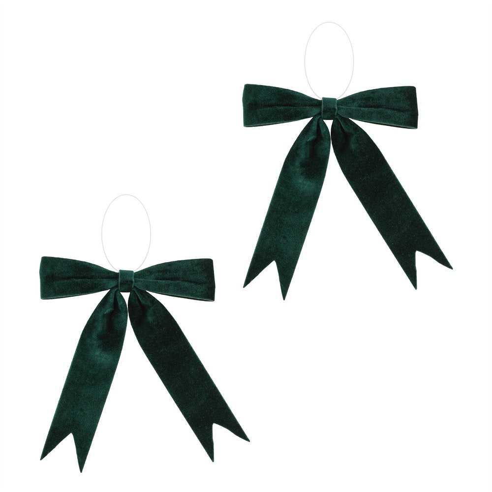 Set of Two Green Shatterproof Bows