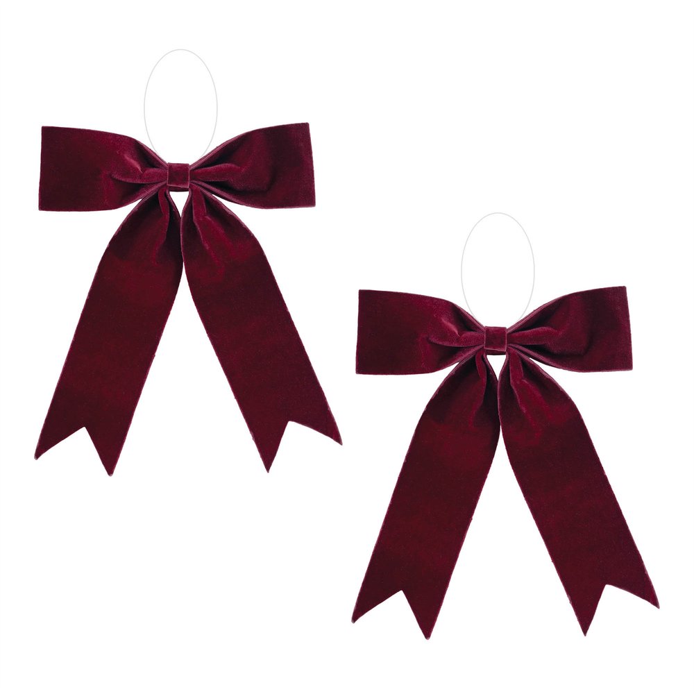 Set of Two Red Shatterproof Bows