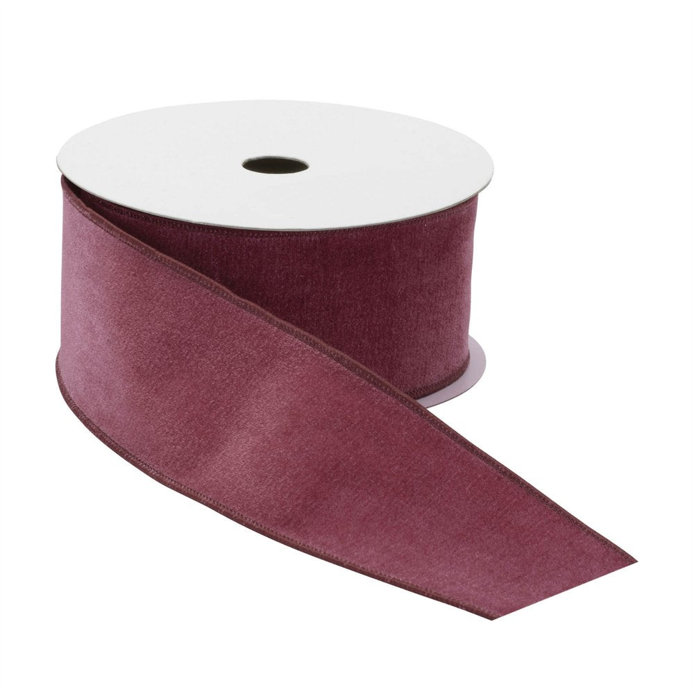 Mauve Red Wired Ribbon 2.5" x 10 Yds. Shatterproof Ribbon