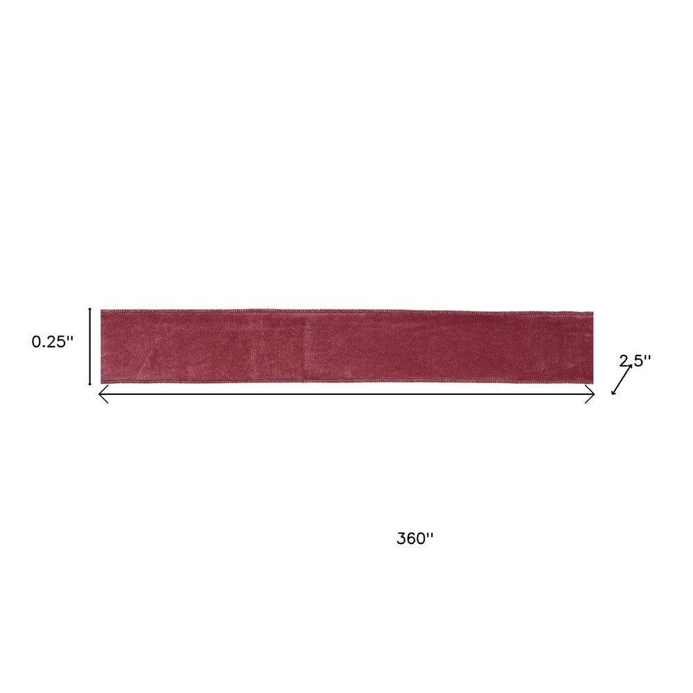 Mauve Red Wired Ribbon 2.5" x 10 Yds. Shatterproof Ribbon