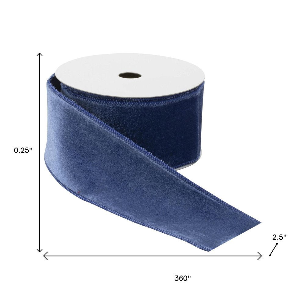 Blue Wired Ribbon 2.5" x 10 Yds. Shatterproof Ribbon
