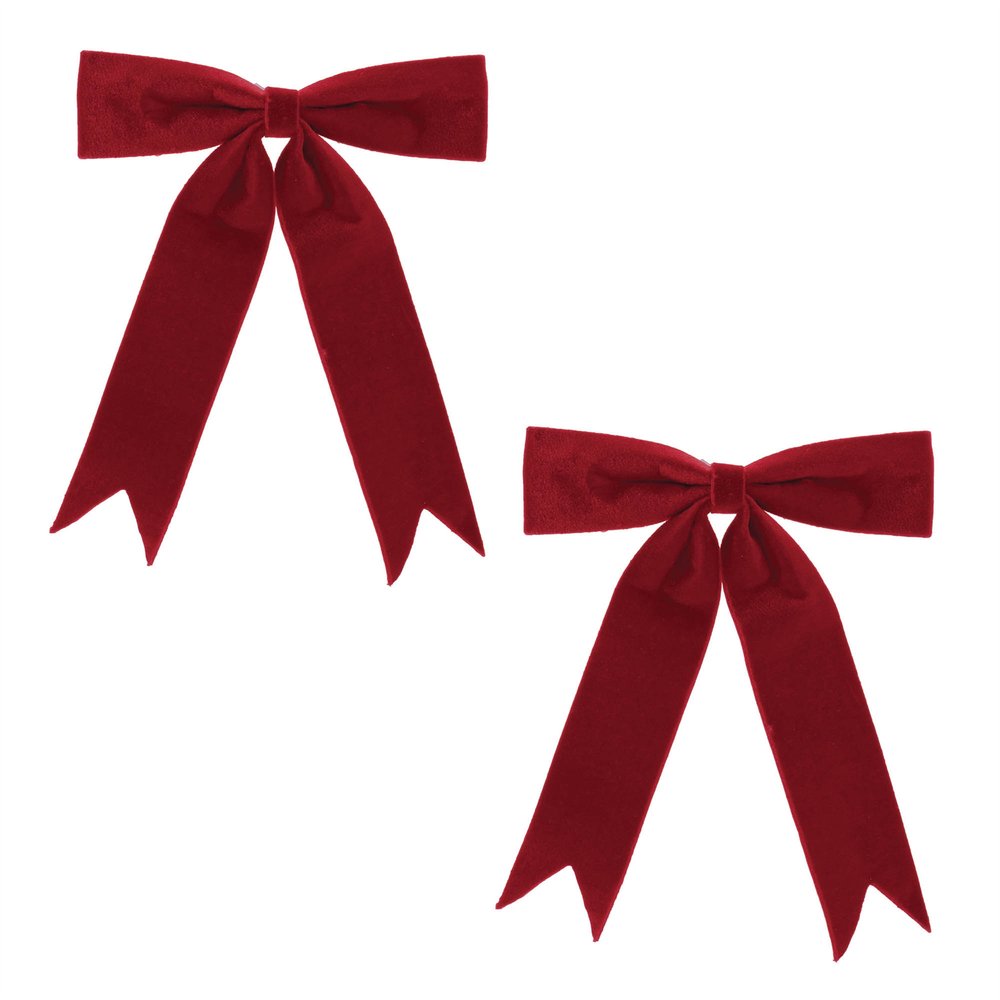 Set of Two Red Shatterproof Bows
