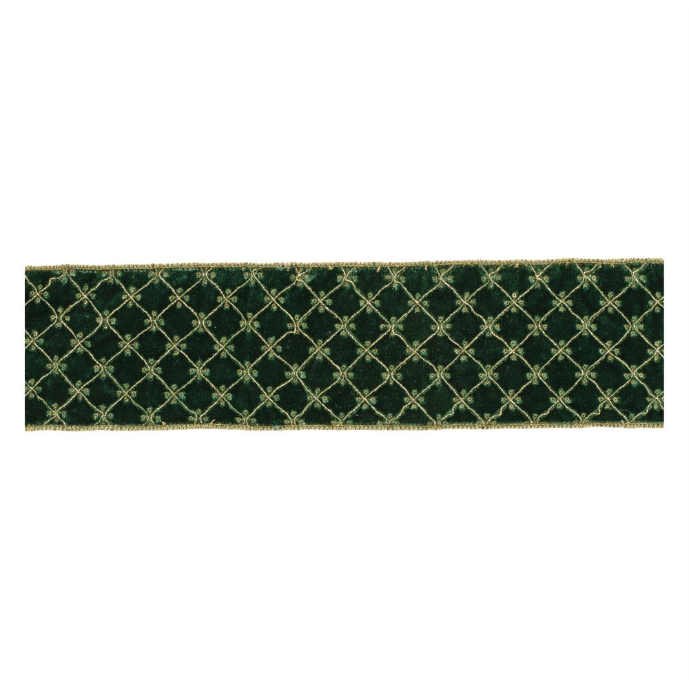 Set of Two Green And Gold Shatterproof Ribbons