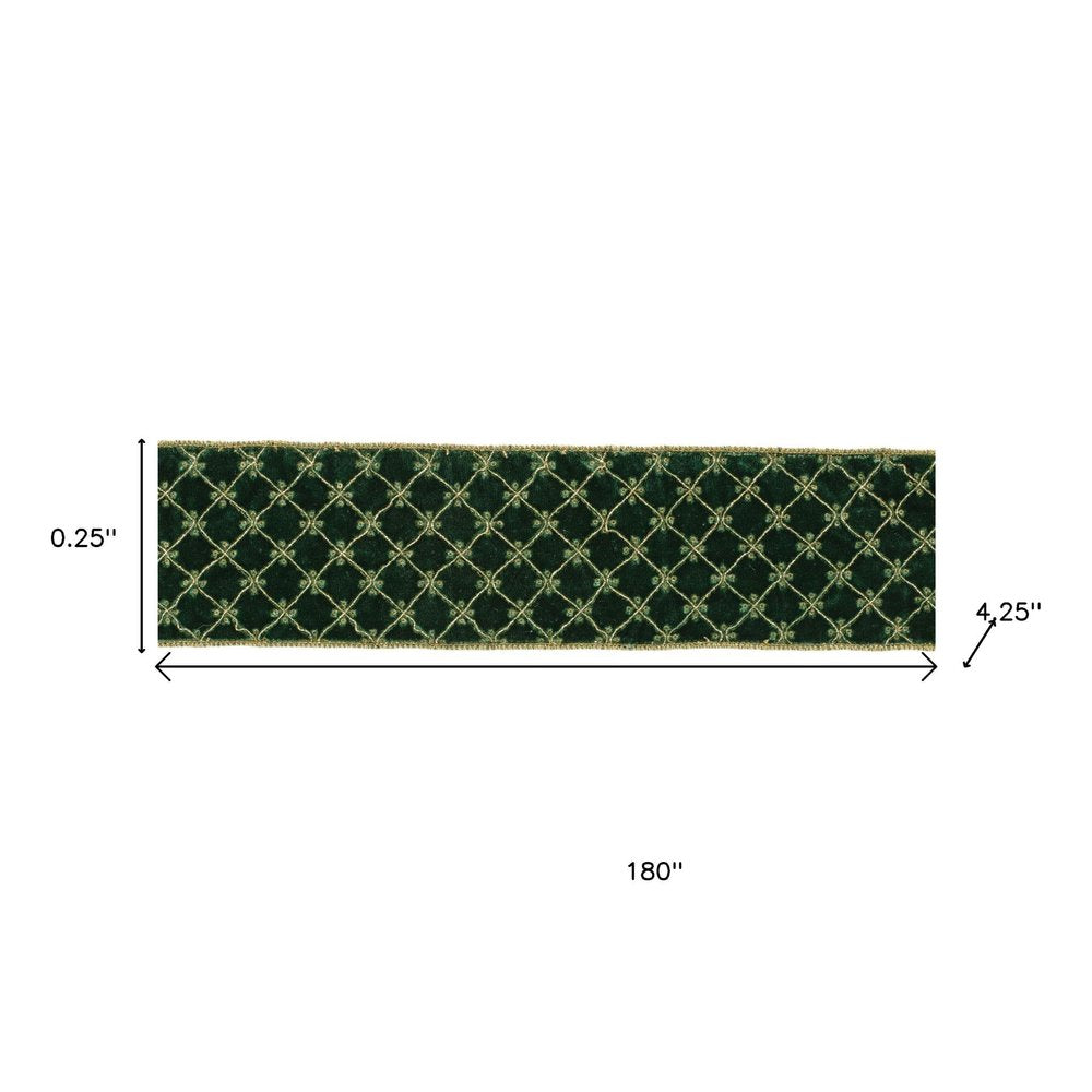 Set of Two Green And Gold Shatterproof Ribbons