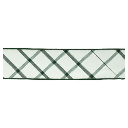 Plaid Wired Ribbon 4" x 5 Yds Shatterproof Cotton Ribbon