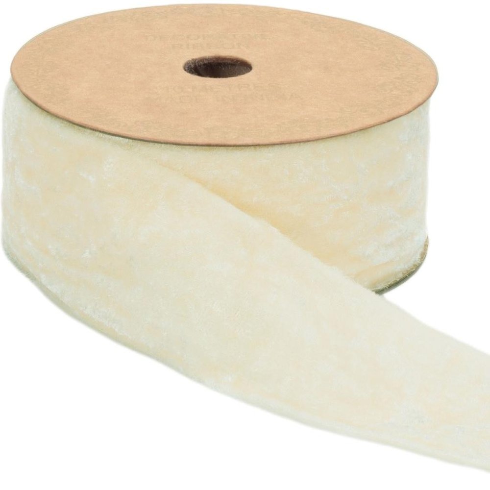 Raw Edge Velvet Ribbon 2" x 10 Yds. Shatterproof Rayon Ribbon