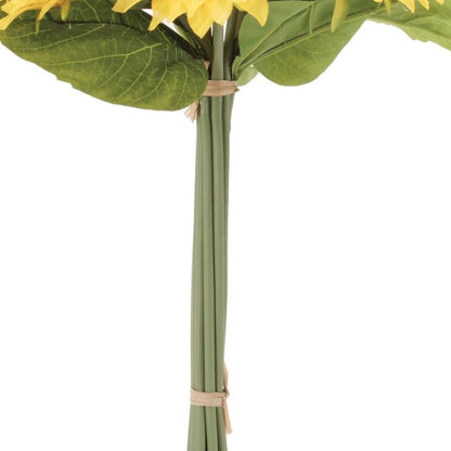 Set of Two 13" Yellow Green And Brown Artificial Flowering