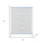 36" White Faux Crystal Glitter Wood Lighted Five Drawer Dresser