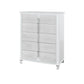 38" Gray And White Wood Five Drawer Dresser